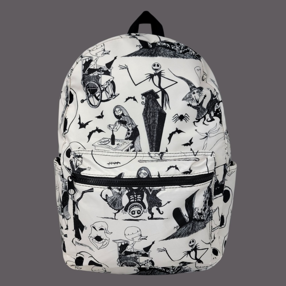 Disney Nightmare Before Christmas Laptop‎ Backpack All Over Print White Bioworld